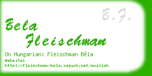bela fleischman business card